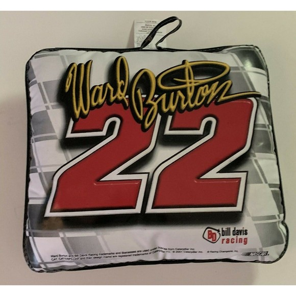 Nascar Accents Nascar Ward Burton Cat Vinyl Racing Seat Cushion 20 Bill Davis Racing Vintage